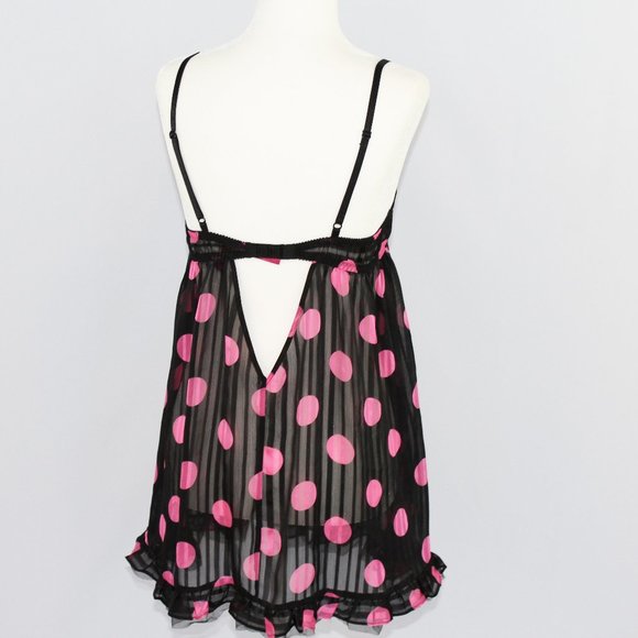 NWOT Betsey Johnson Intimates Babydoll Black & Pink Gorgeous Nightie S - Picture 4 of 7